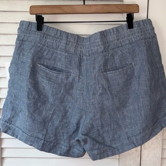 NWT Athleta Cabo Linen 4" Short Chambray Blue size 16 - Picture 6 of 7